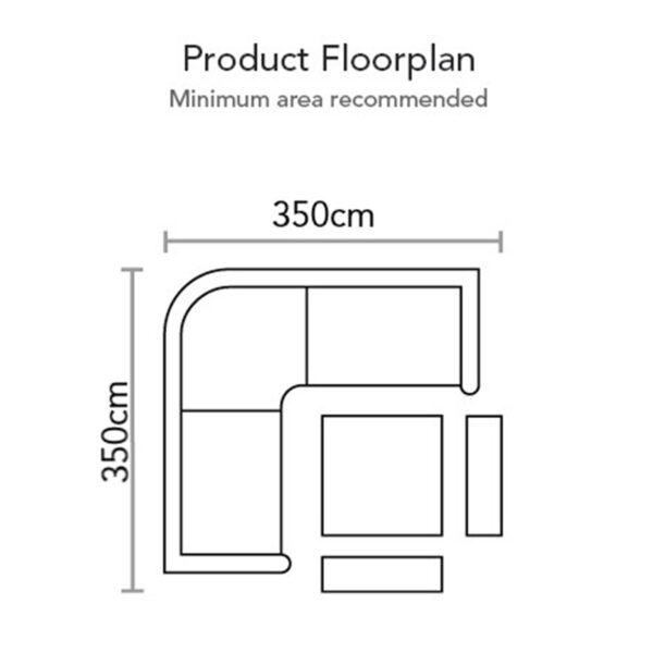 Floorplan for Supremo Leisure Vienna Curved Modular Corner Sofa Set