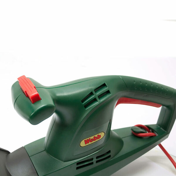 The large curved handle end of the Webb Classic 500W 51cm (20") Hedge Trimmer.