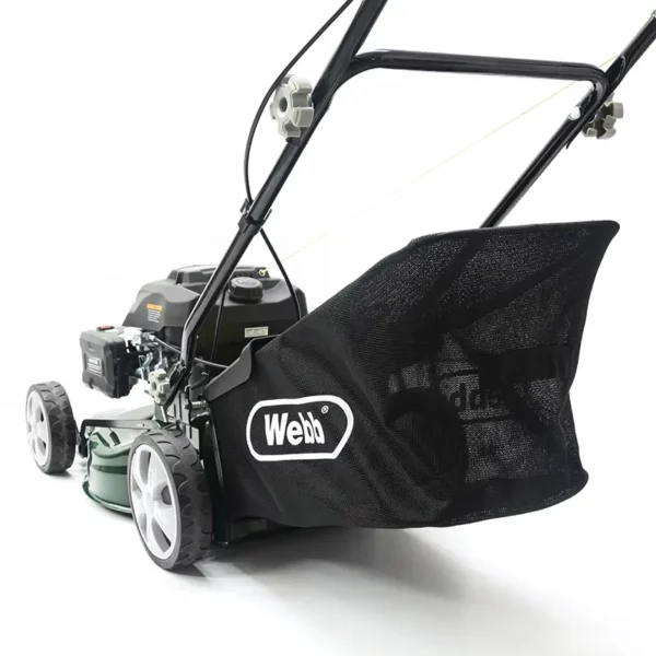 Webb Supreme 46cm/18″ Self Propelled Petrol Rotary Lawn Mower grass collector