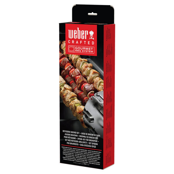 Weber Crafted Rotisserie Skewer Set lifestyle packaging