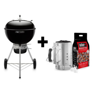 Weber Master-Touch E-5750 GBS Charcoal Grill BBQ Black offer with free Rapidfire Chimney Starter Set
