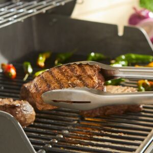 Weber Precision Barbecue Tongs in use