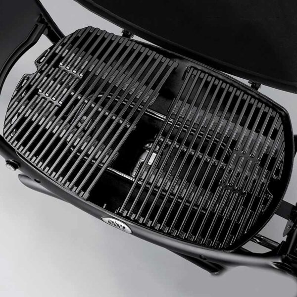 cooking grates on the Weber Q 2000 Gas Barbecue with stand
