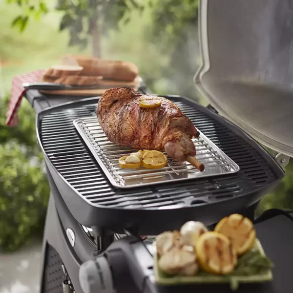 Weber Roasting Shields Large (4 Pack) in use with joint of meat