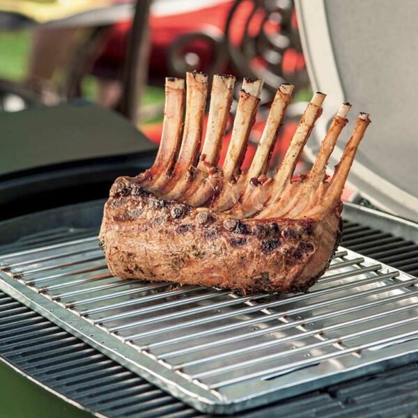 Weber Roasting Shields Large (4 Pack) in use with rack of meat