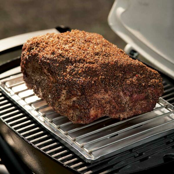 Weber Roasting Shields Small in use with rub