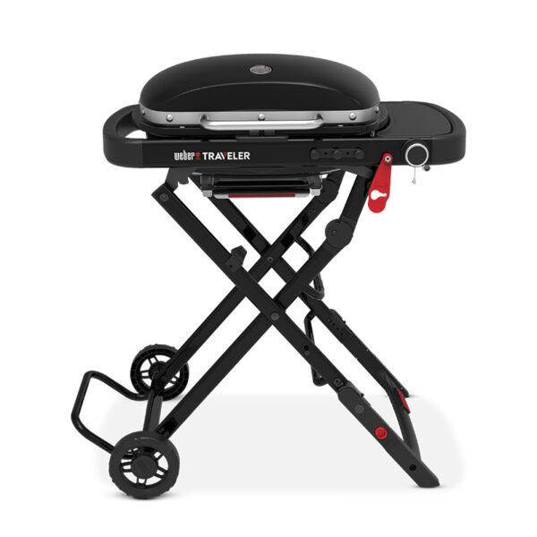 Weber Traveler Compact Portable Gas Grill Barbecue viewed from above