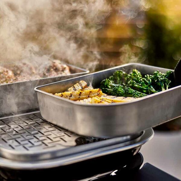 Steaming with the Weber Versatility Expansion Kit for Lumin Compact Electric Barbecue