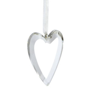 Weiste Glass 'Crystal' Heart with Organza Ribbon
