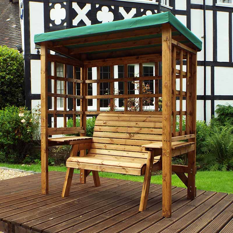 Charles Taylor Wentworth 2 Seater Wooden Arbour with Green Canopy