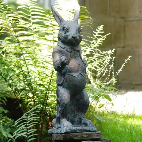 Home & Garden UK White Rabbit Garden Statue