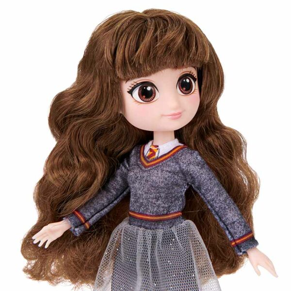 Wizarding World, Hermione Granger Collectible 8" Doll in Harry Potter Hogwarts Gryffindor Uniform, Ages 5+ hair
