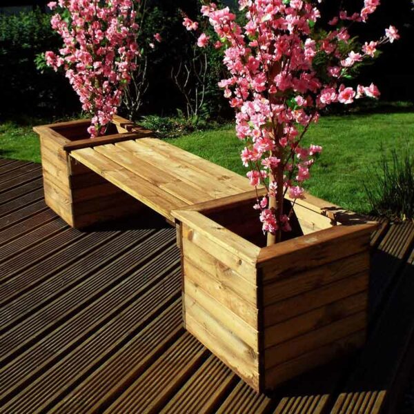 Wooden Planter Bench