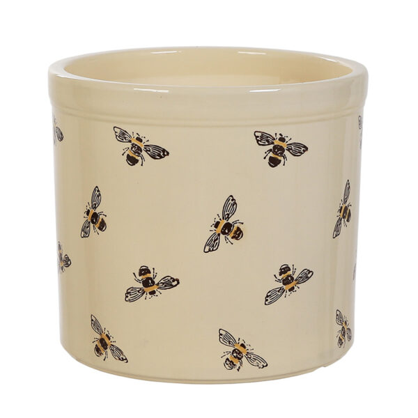Woodlodge Glazed Bumble Bee Cylinder Pot