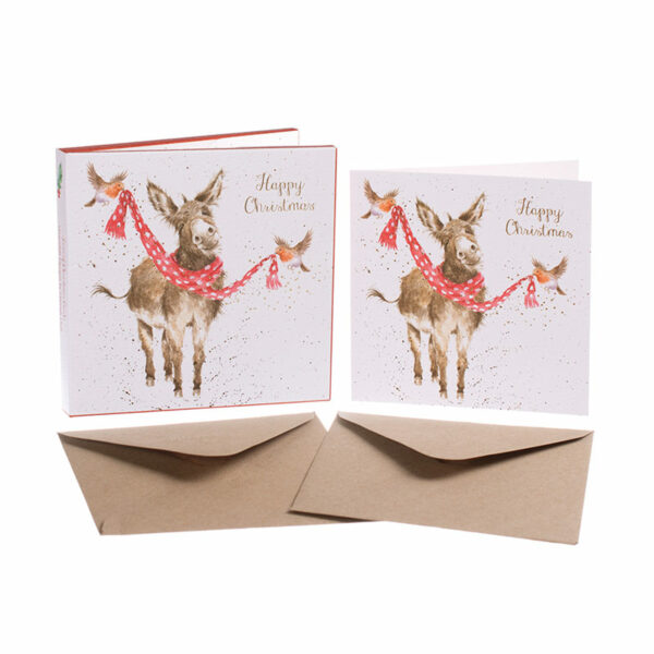 Wrendale Designs Boxed Cards - All Wrapped Up Donkey (Pack of 8)