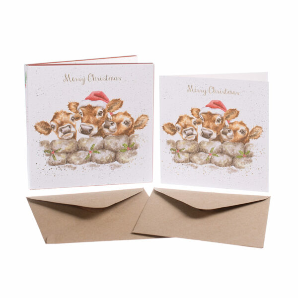 Wrendale Designs Boxed Cards - Christmas Calves (Pack of 8)