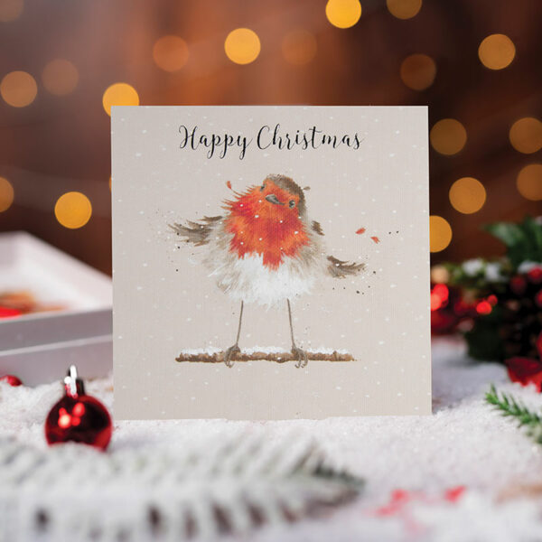 Wrendale Designs Luxury Boxed Cards - Christmas Robin (Pack of 8)
