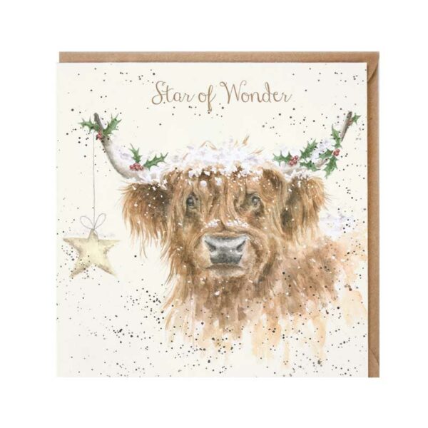 Wrendale Designs Highland Star Christmas Card