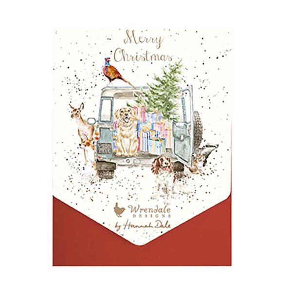 Wrendale Designs Notecard Pack - Driving Home For Christmas (Pack of 8)
