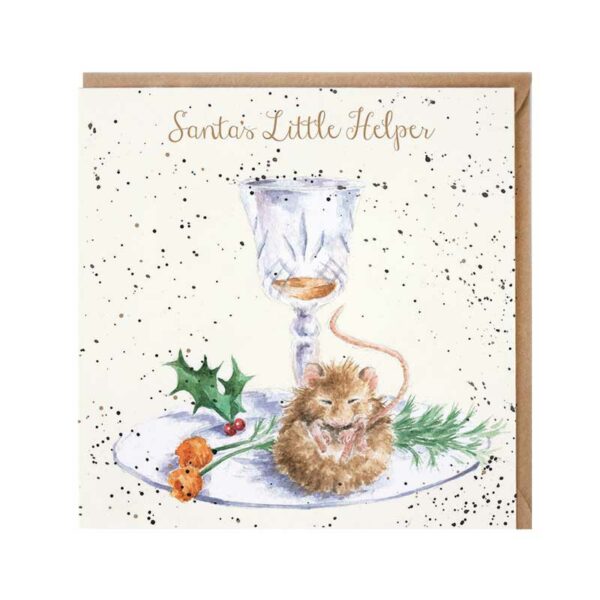 Wrendale Designs Santa's Little Helper Christmas Card