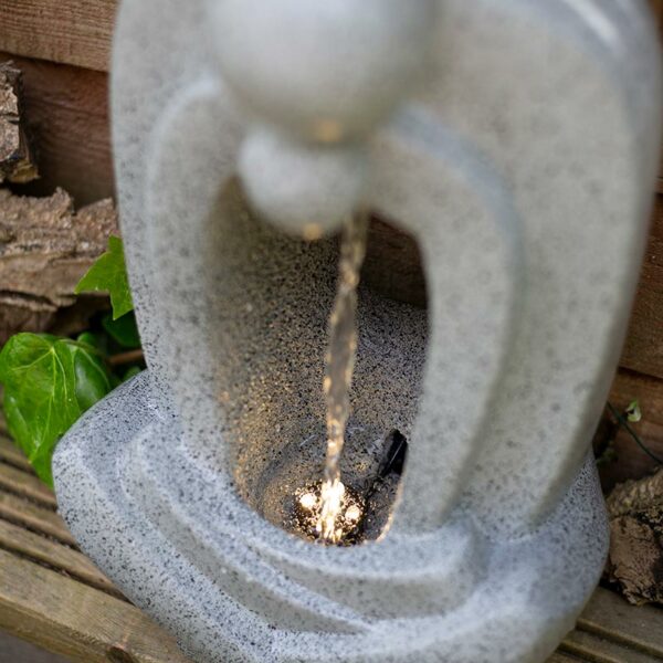 Zen Pour Water Feature with LED Lights detail