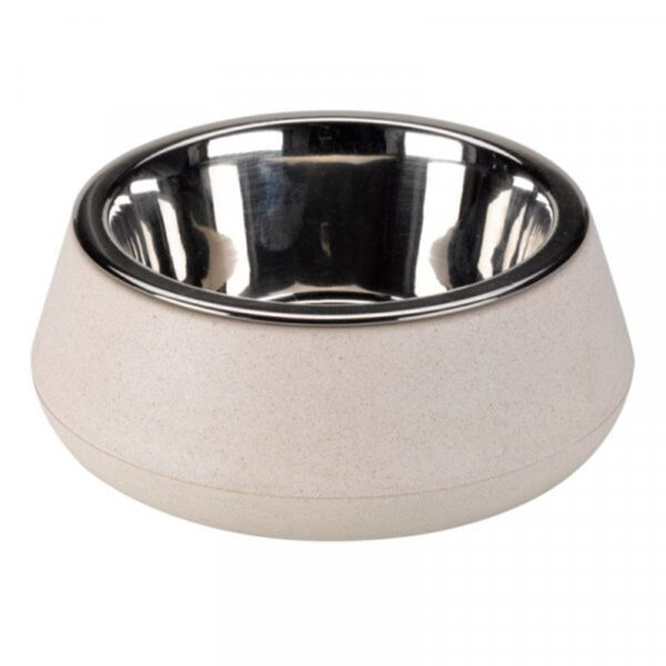 Zoon FloorGrip Stainless Steel 2-in-1 Dog Bowl in Bamboo Stone