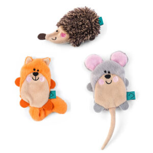 Zoon Nip-it Refillable Mouse, Fox or Hoglet with Catnip Sachet