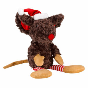 Zoon Santa Rat Plush Dog Toy